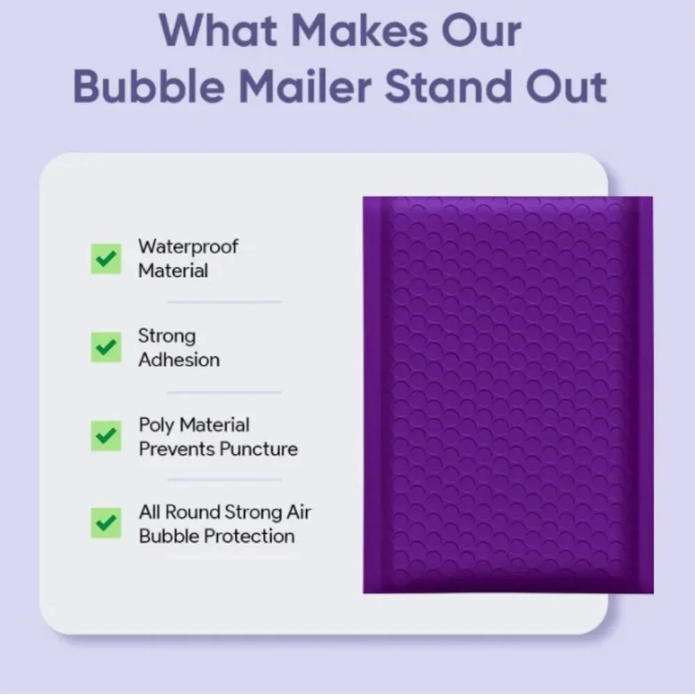 Poly Bubble Mailers Padded Envelopes 50‎ Mailing Bags 8x12